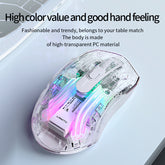 LANGTU G4 Tri-Mode Wired / Wireless Transparent RGB Gaming Mouse