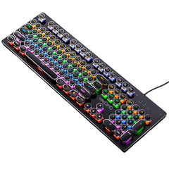 Gaming Real Mechanical Keyboard with 104 Punk Keycaps Colourful Lighting