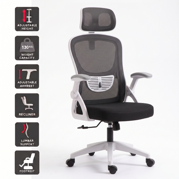 Ergonomic Gaming Chair O88 - Black & White