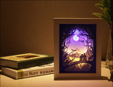 Papercut Light Box (Moon Lover) Wooden Frame