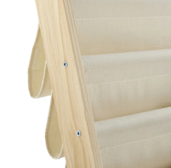 Nursery Pine Wood Kids Bookshelf with Canvas Shelves