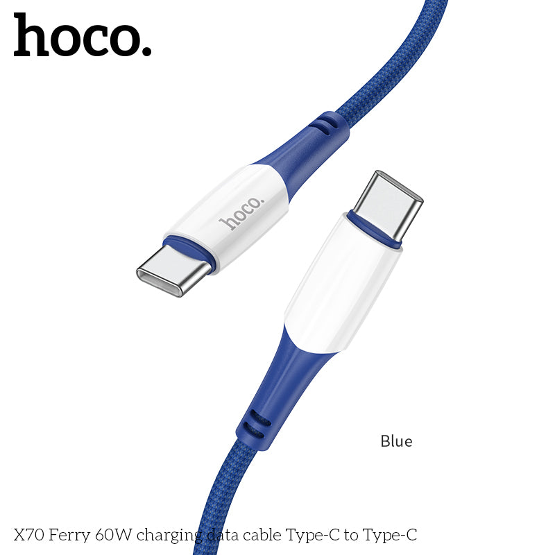 Hoco X70 USB-C to USB-C 60W Charging Cable - White