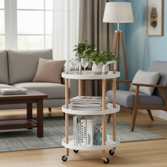 3 Tier Food Storage Kitchen Beverage Trolley White