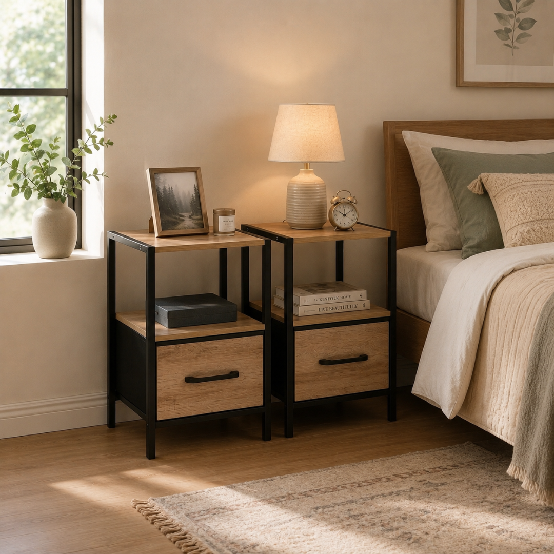Urban Oak Bedside Table Pair