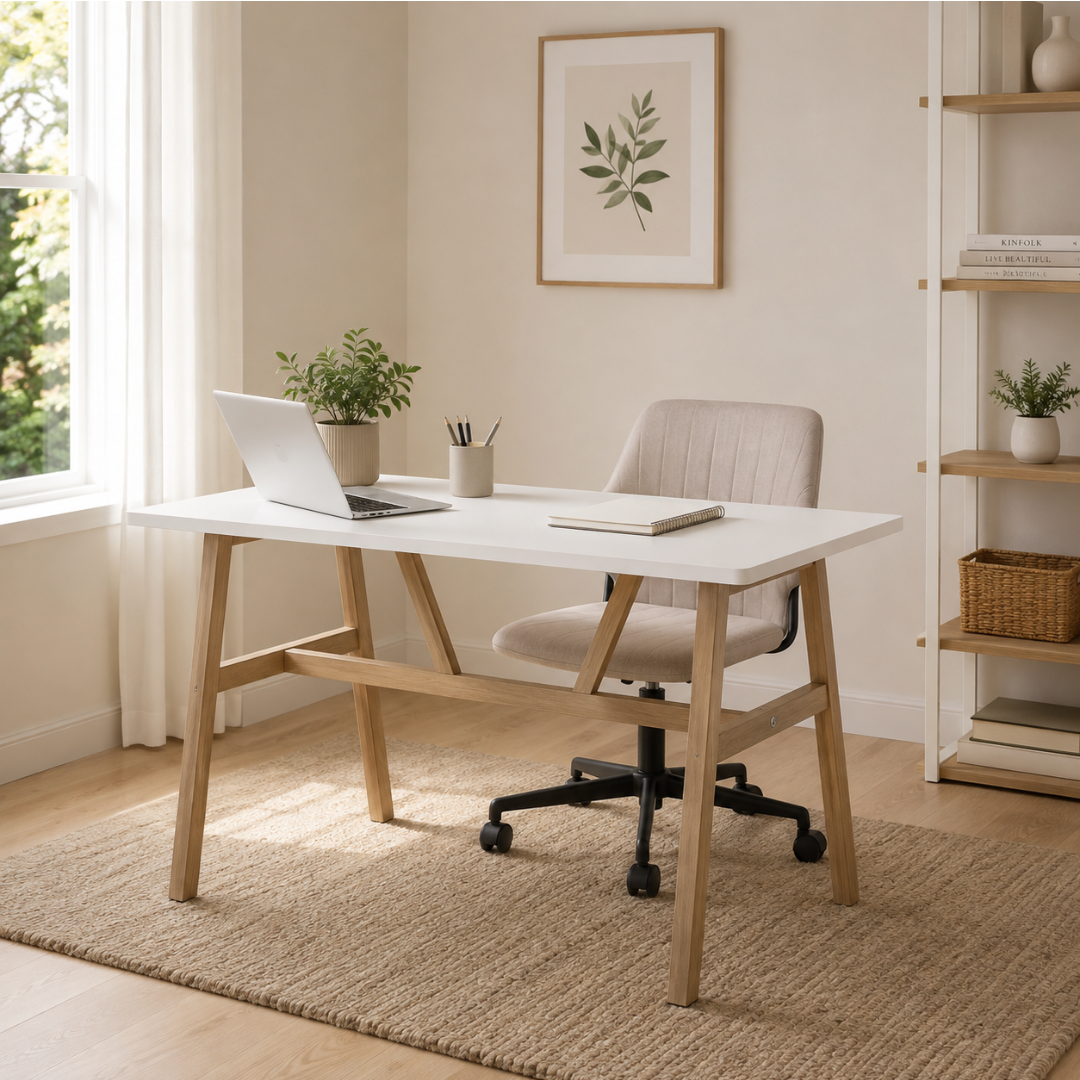 Scandi Living Series : Nordic Desk - White