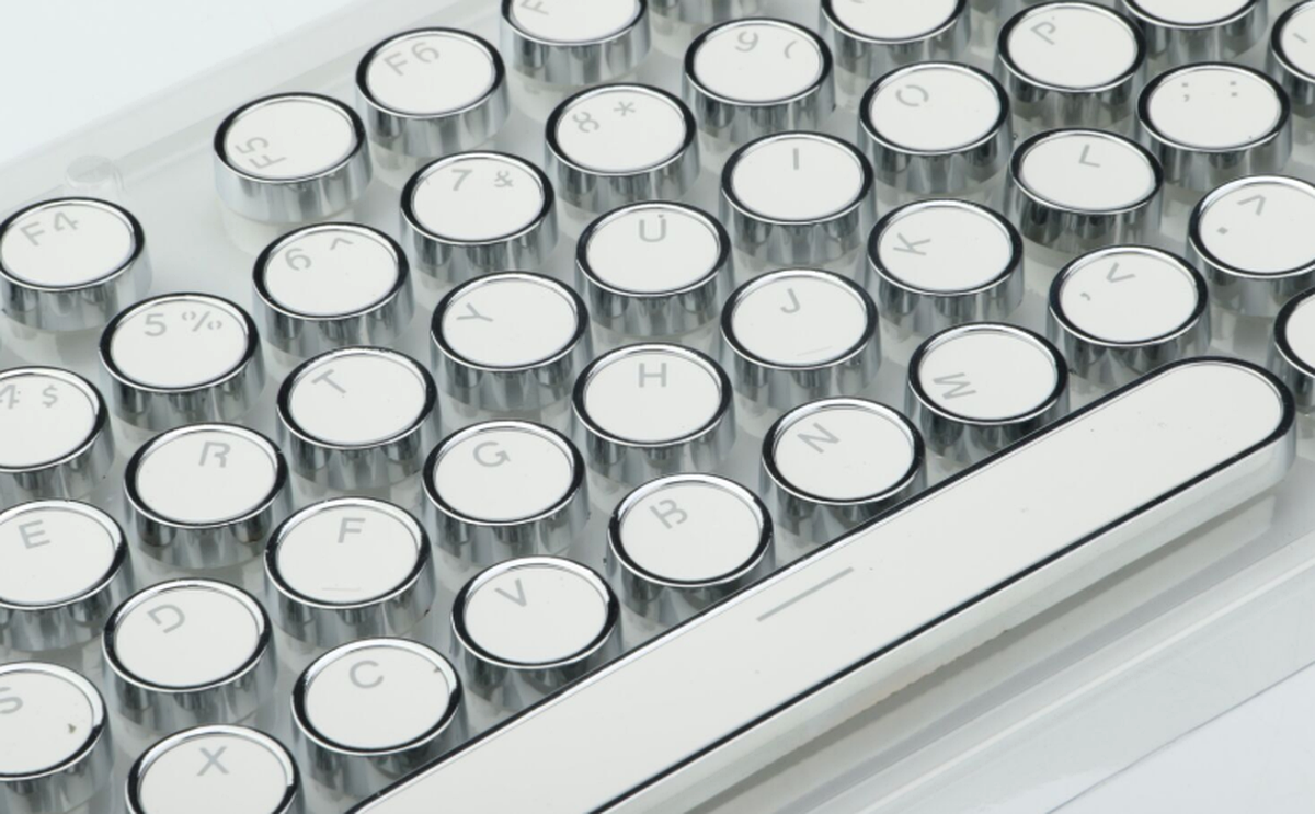 Steampunk Mechanical LED Backlit keyboard keycaps - white