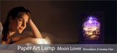 Papercut Light Box (Moon Lover) Wooden Frame