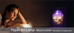 Papercut Light Box (Moon Lover) Wooden Frame