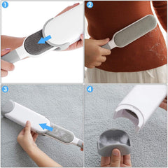 Pet Hair Lint Remover Brush Set with Self-Cleaning Base