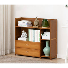 Bamboo 3 Tier Minimalist Storage Shelf with Drawers