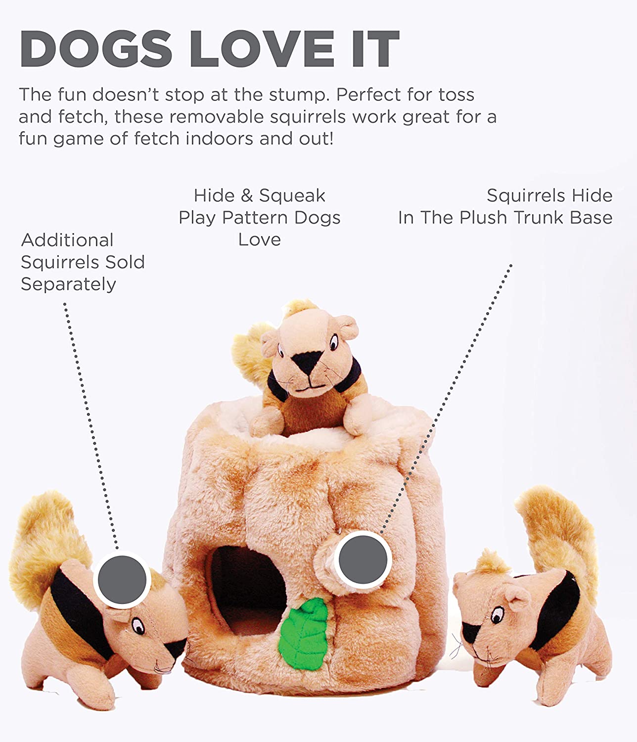 Hound Hide A Squirrel Plush Dog Toy Puzzle