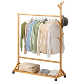 Bamboo Clothes stand with Coat Rack 100*155cm