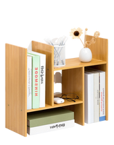 Adjustable Bamboo Desktop Organiser, Bookshelves, storage rack