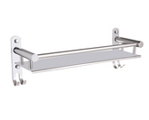 Stainless Steel Glass Bathroom Shelf with Hook 50cm