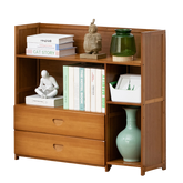 Bamboo 3 Tier Minimalist Storage Shelf with Drawers