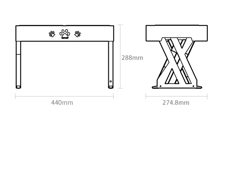 Heavy Duty Stainless Steel Pet Adjustable Feeding Desk