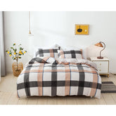 3pcs Microfiber Duvet Cover Set Buffalo Plaid