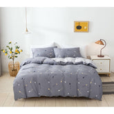 3pcs Cotton Duvet Cover Set Wheat Ear Blue