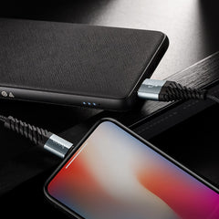 Hoco X38 Apple Nylon Braided Charging Cable - Black