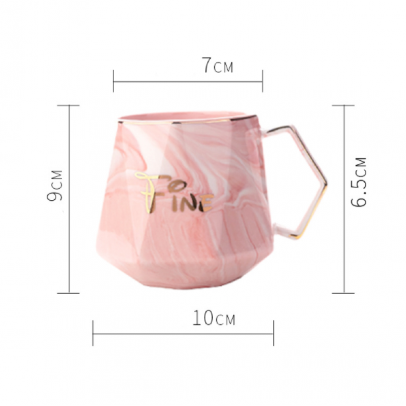 Nordic "We are fine" Marble Diamond Mugs Gift Set