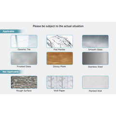 Stainless Steel Glass Bathroom Shelf with Hook 50cm