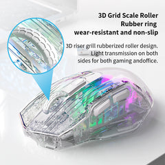 LANGTU G4 Tri-Mode Wired / Wireless Transparent RGB Gaming Mouse