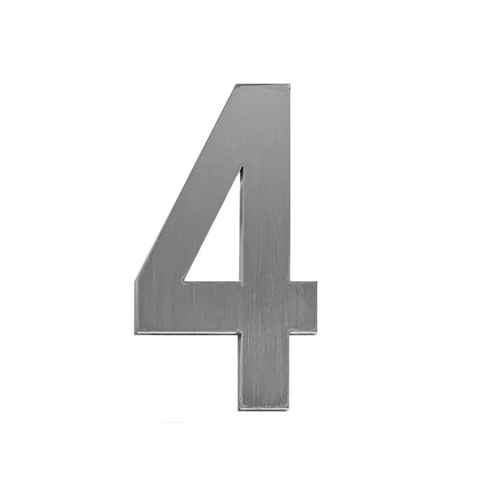 Letterbox Letter 4 - 75mm 304 Stainless Steel Silver