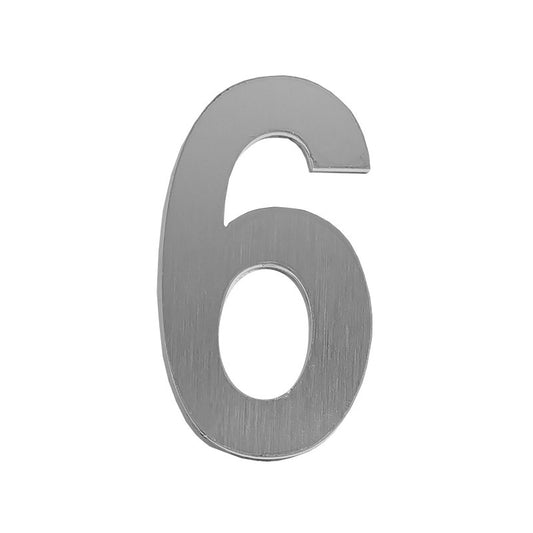 Letterbox Letter 6 - 75mm 304 Stainless Steel Silver