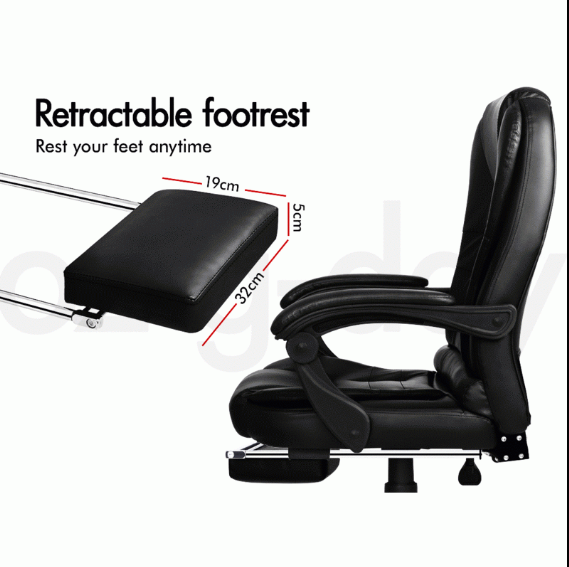 Workspace Executive Chair with Footrest Black