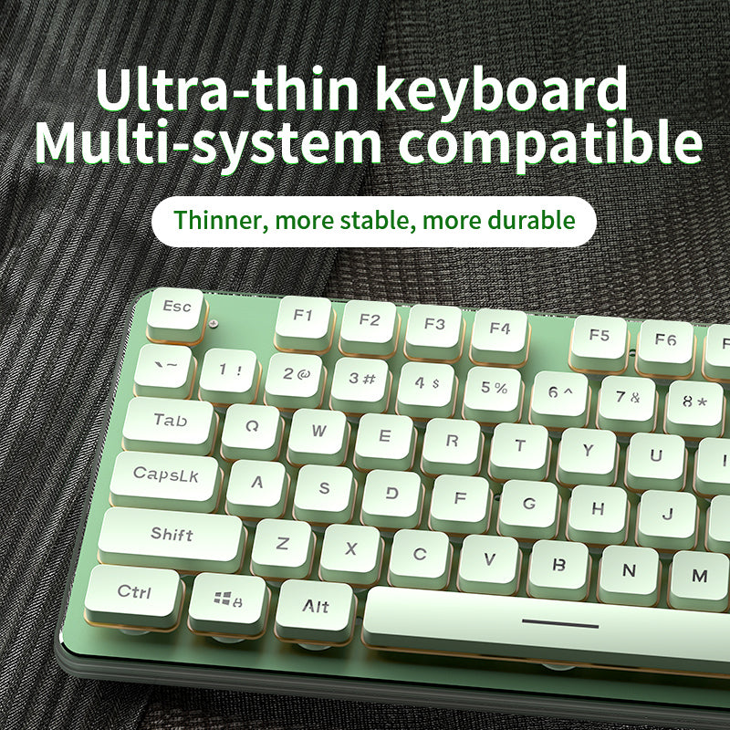 LANGTU LT600 Quiet Work Wireless Keyboard Mouse Combo Olive Green