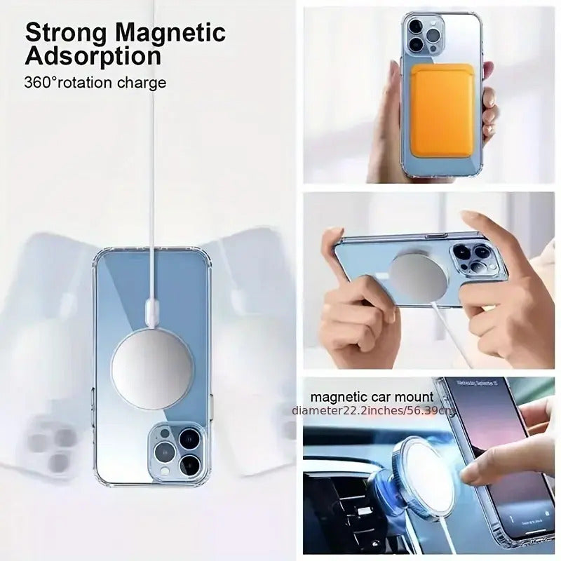 Clear Magnetic MagSafe Shockproof iPhone Case for iPhone 14 Pro