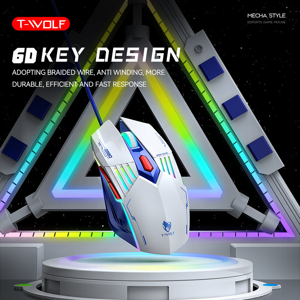 T-WOLF G560 Gaming Mouse with RGB Lighting