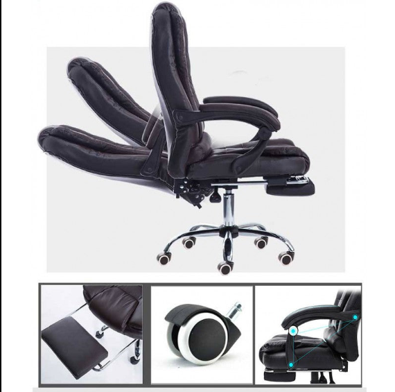 Workspace Executive Chair with Footrest Black