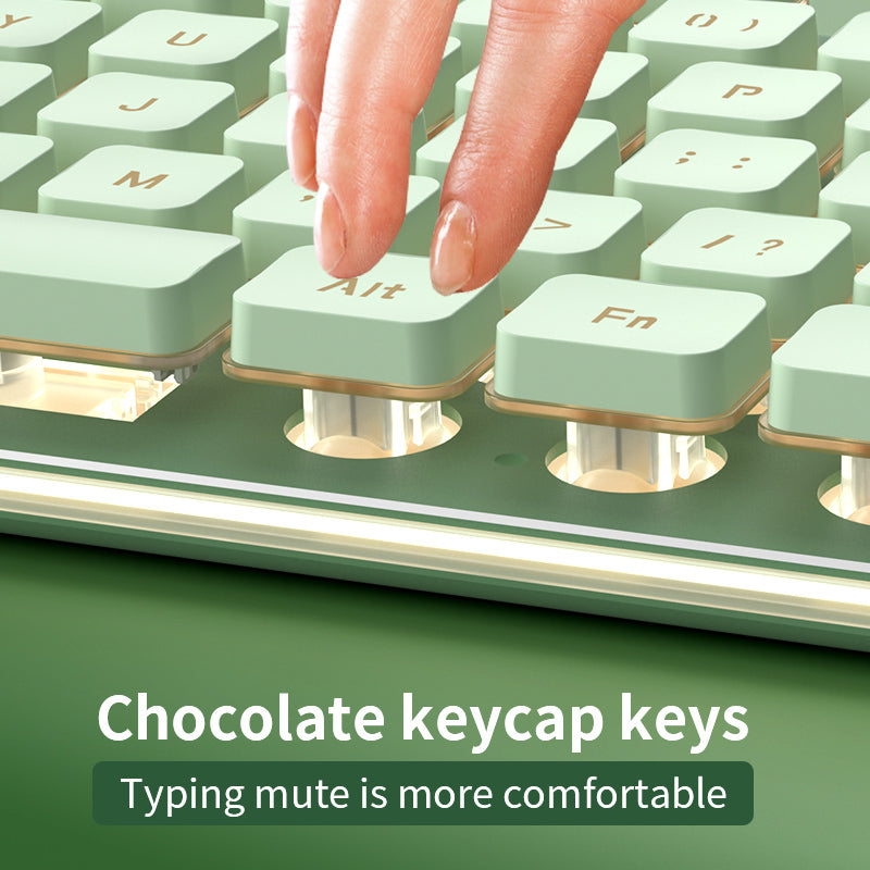 LANGTU LT600 Quiet Work Wireless Keyboard Mouse Combo Olive Green