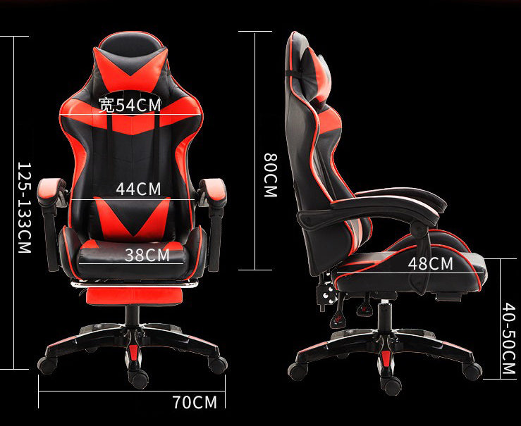 Gaming Office Chair with Headrest Footrest Back Support White