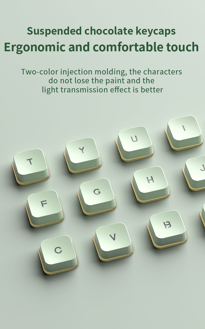 LANGTU LT600 Quiet Work Wireless Keyboard Mouse Combo Olive Green