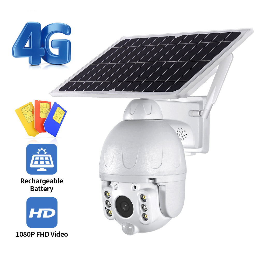 FIX4U Solar-powered 4G Security Cameras With PIR AI Human Detection 4MP