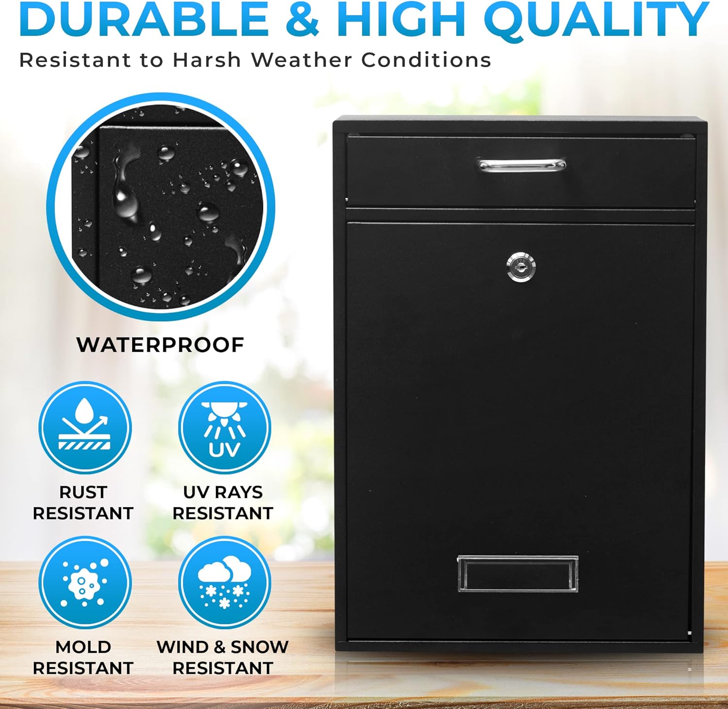Wall Mounted Vertical Mailbox with Handle