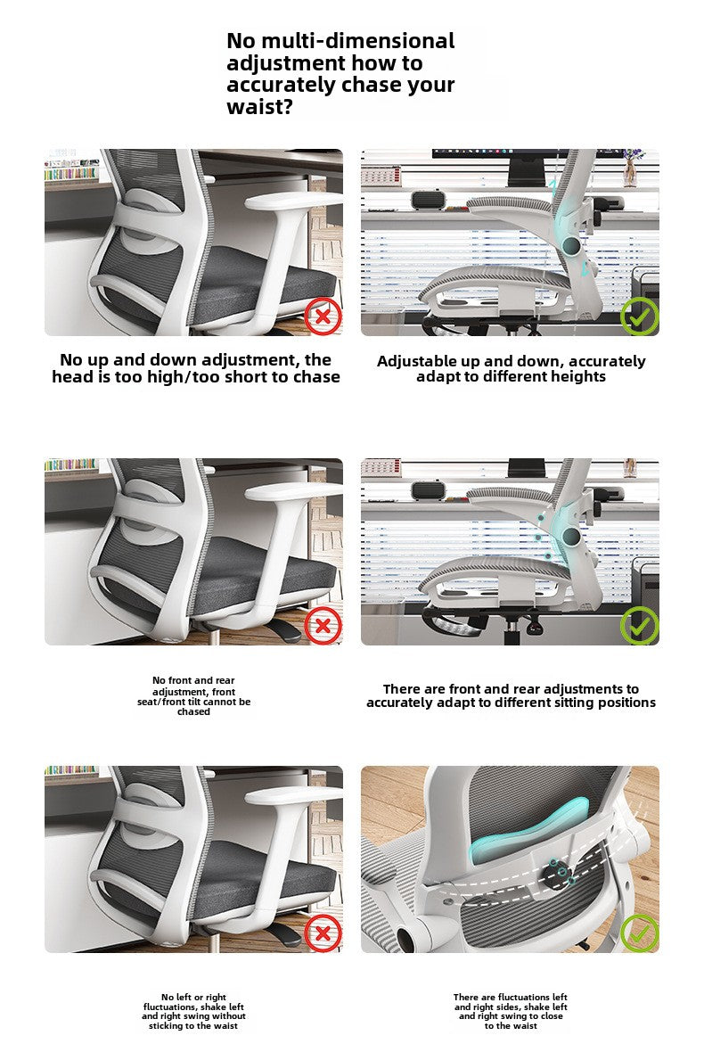 4D Adjustable Ergonomic Office Chair with foot support