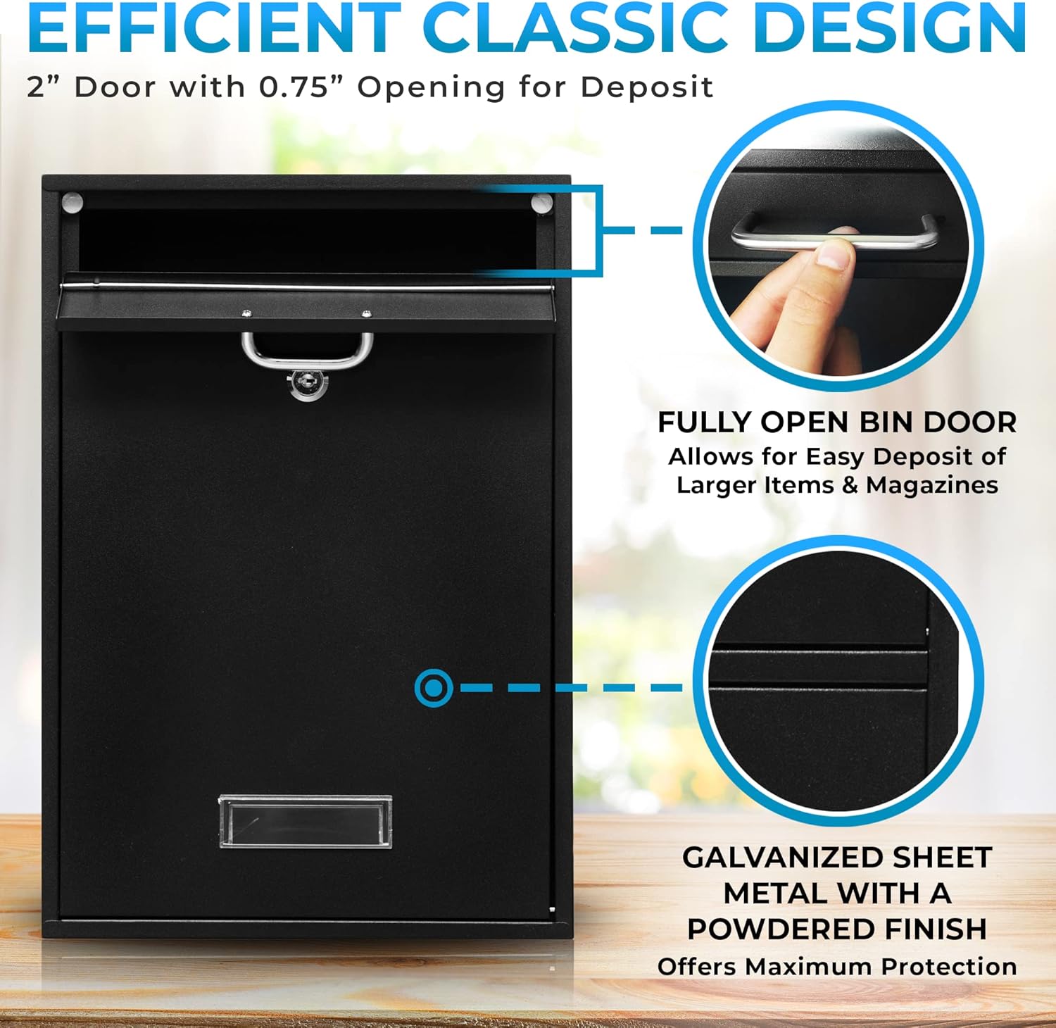 Wall Mounted Vertical Mailbox with Handle