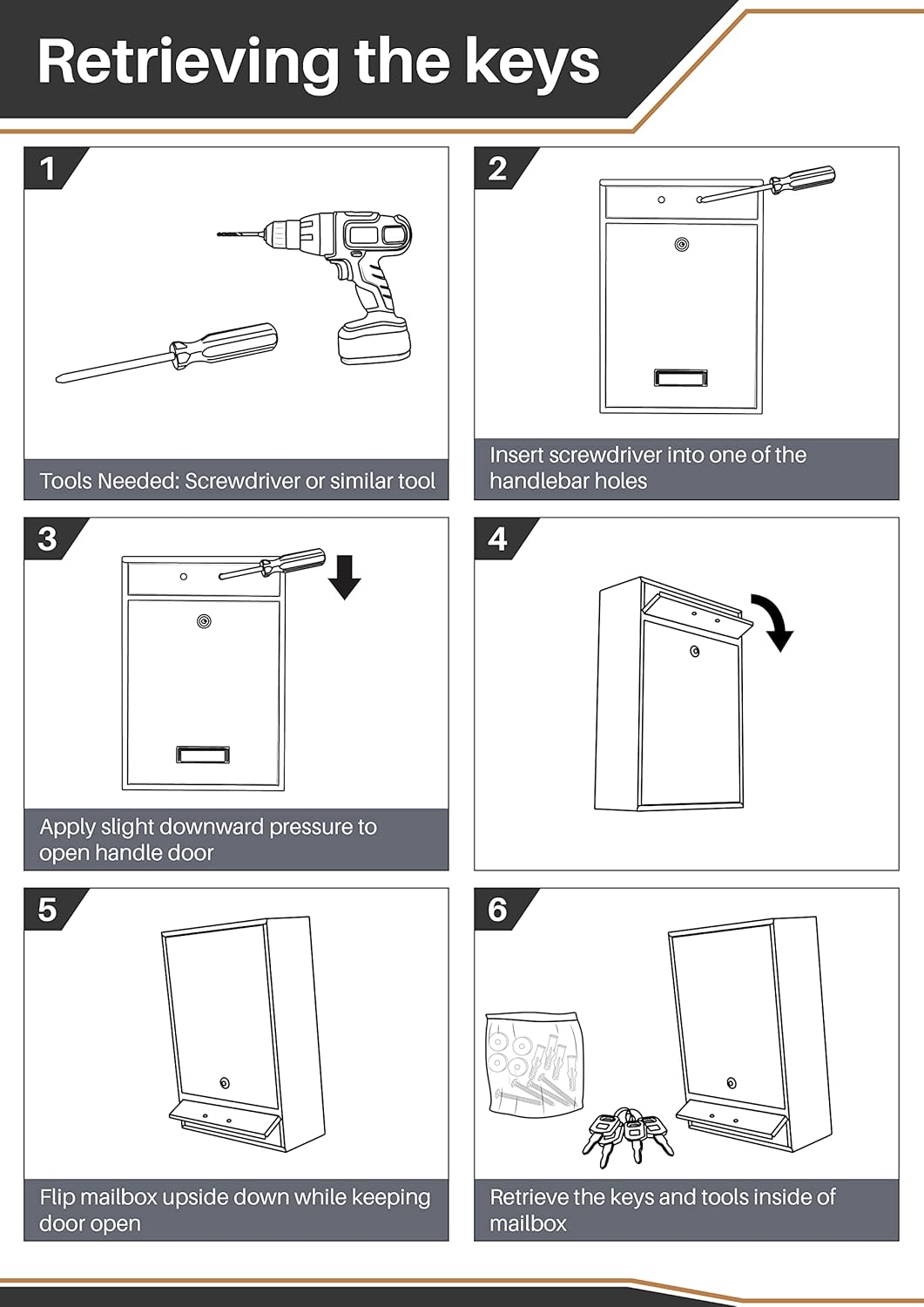 Wall Mounted Vertical Mailbox with Handle