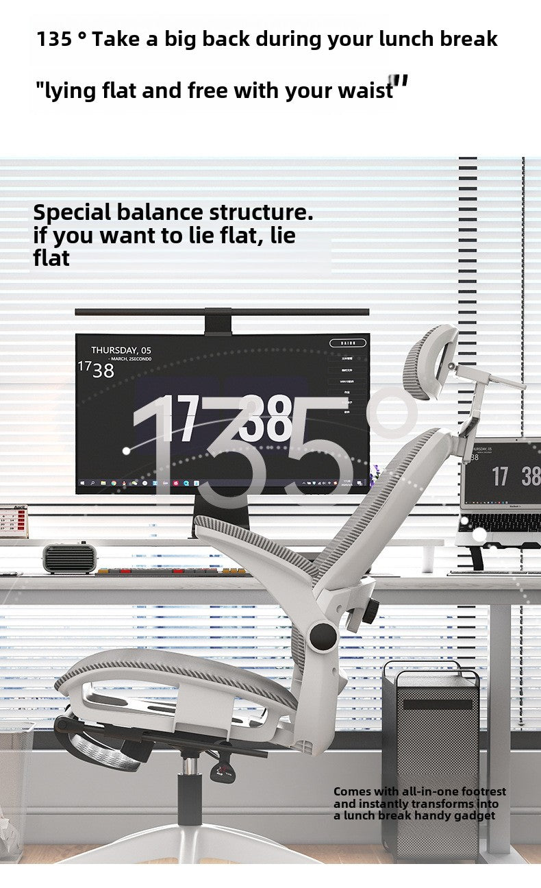 4D Adjustable Ergonomic Office Chair with foot support