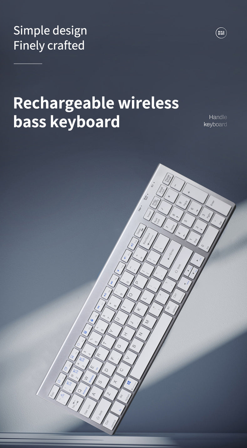 Silent Portable Bluetooth Multi-Device Keyboard Space Grey New