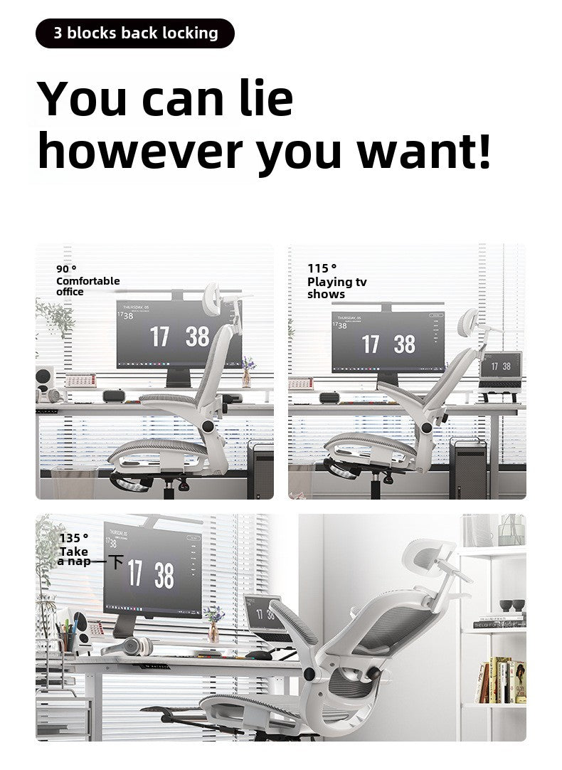 4D Adjustable Ergonomic Office Chair with foot support