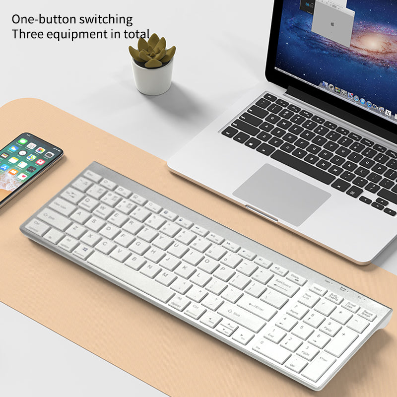 Silent Portable Bluetooth Multi-Device Keyboard Space Grey New