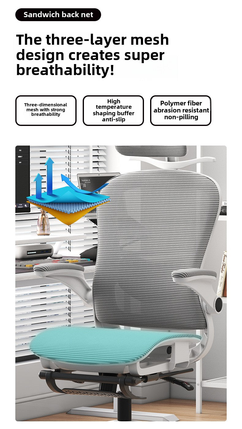 4D Adjustable Ergonomic Office Chair with foot support
