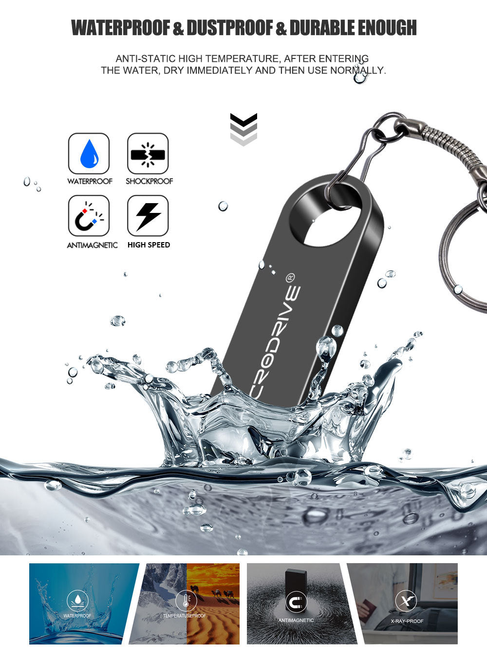 Microdrive Pen Drive Flat USB 3.0 Stick 128GB Silver