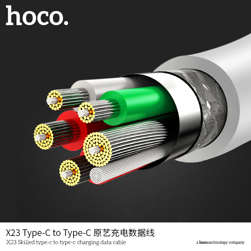Hoco X23 USB-C to USB-C Charging Cable - White