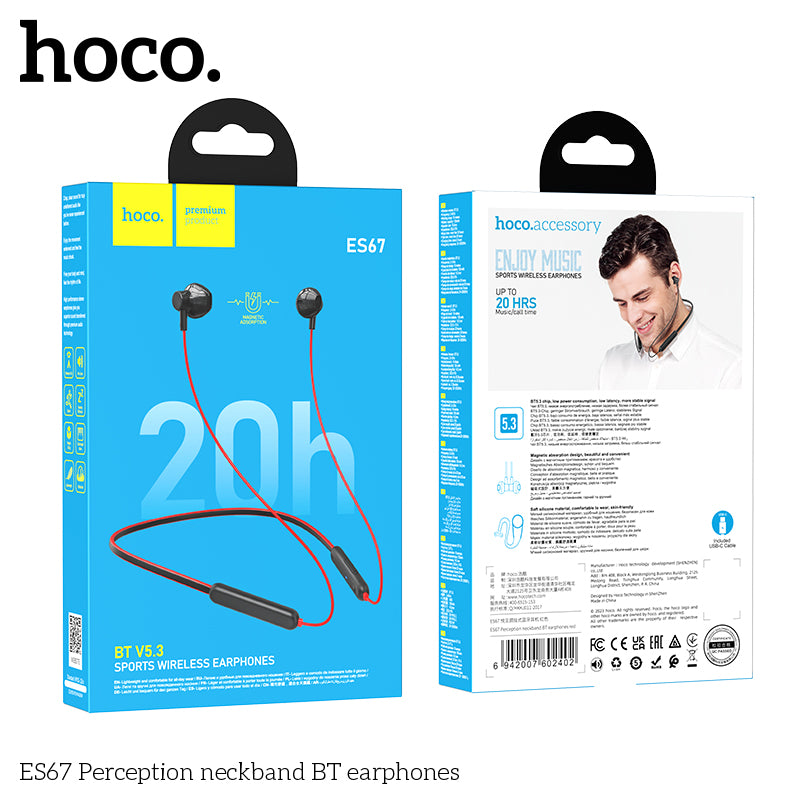 hoco. ES67 YUE SEE Neck-Mount Bluetooth Headset Black