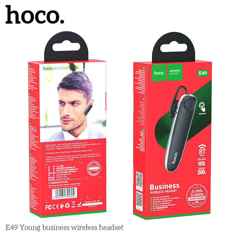 hoco. E49 Easy Song Business Bluetooth Headset Black